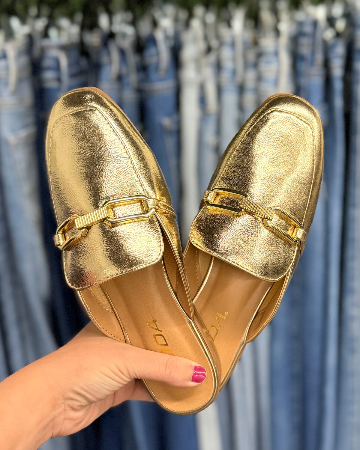 Gold Eleanor Mules