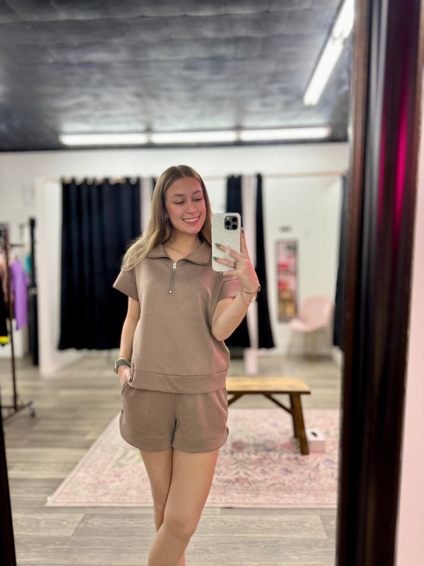 Scuba Half Zip Short Set