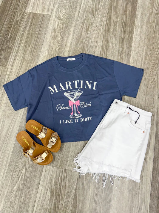 Martini Social Club Graphic Crop Tee