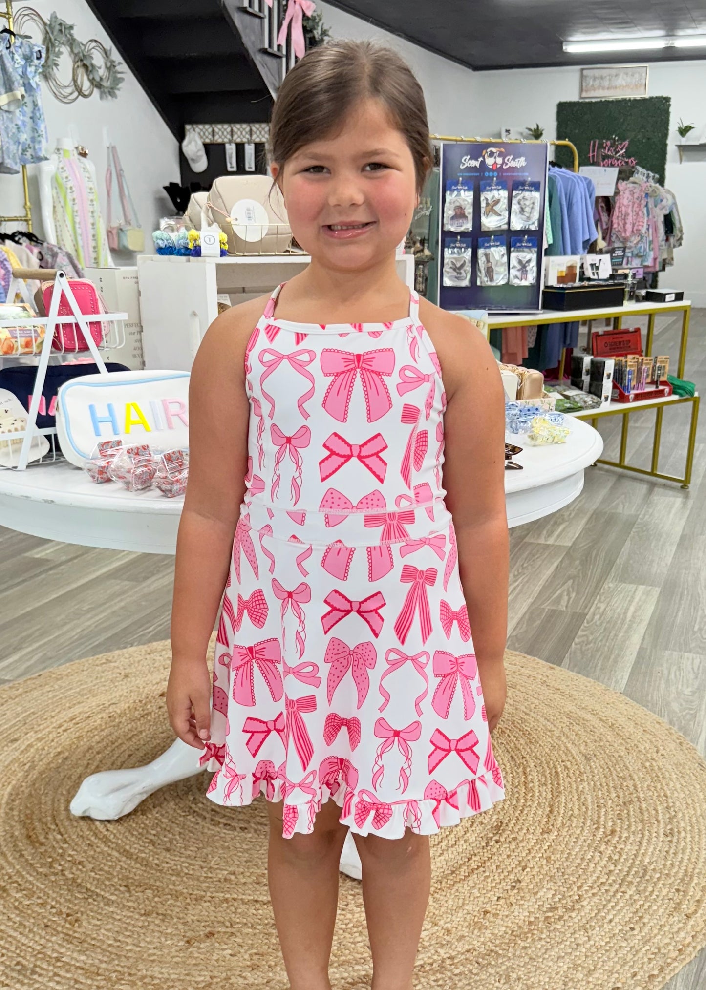 Tween Pink Bow Athletic Dress