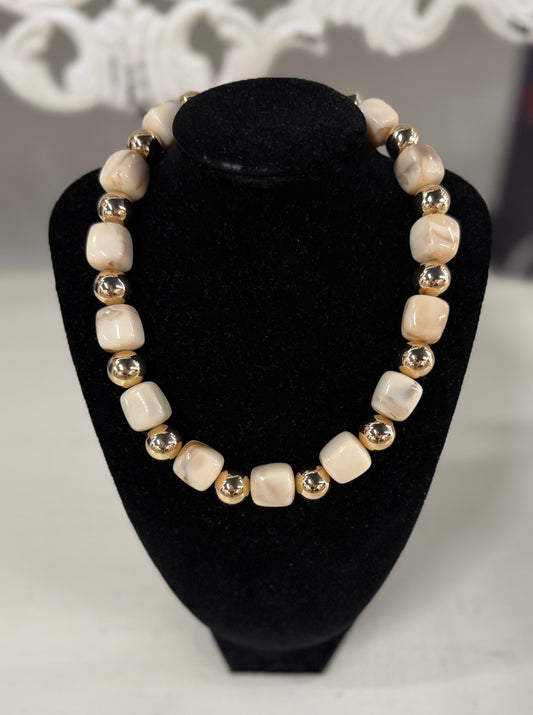 Marble Resin Chunky Necklace