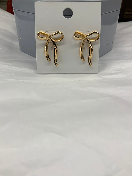 Gold Bow Earrings