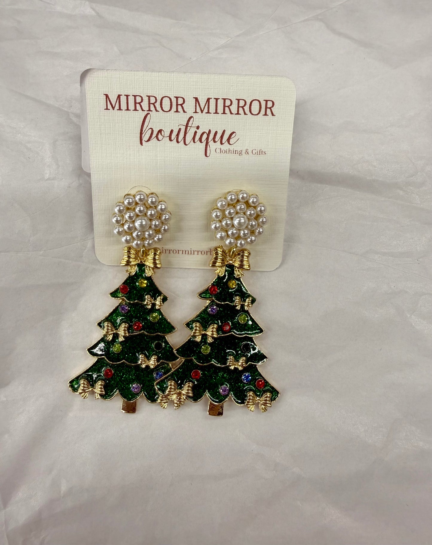 Christmas Tree Dangle Earrings