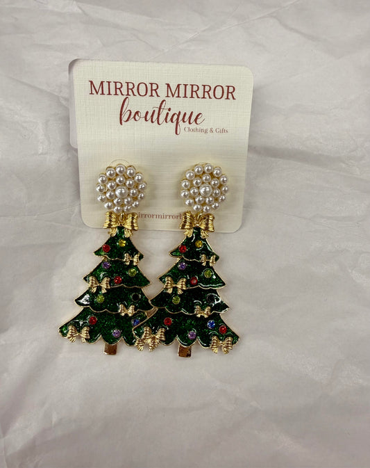 Christmas Tree Dangle Earrings