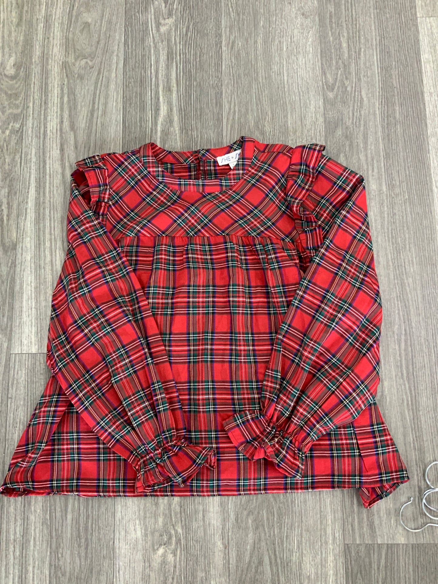 Red Christmas Plaid Top
