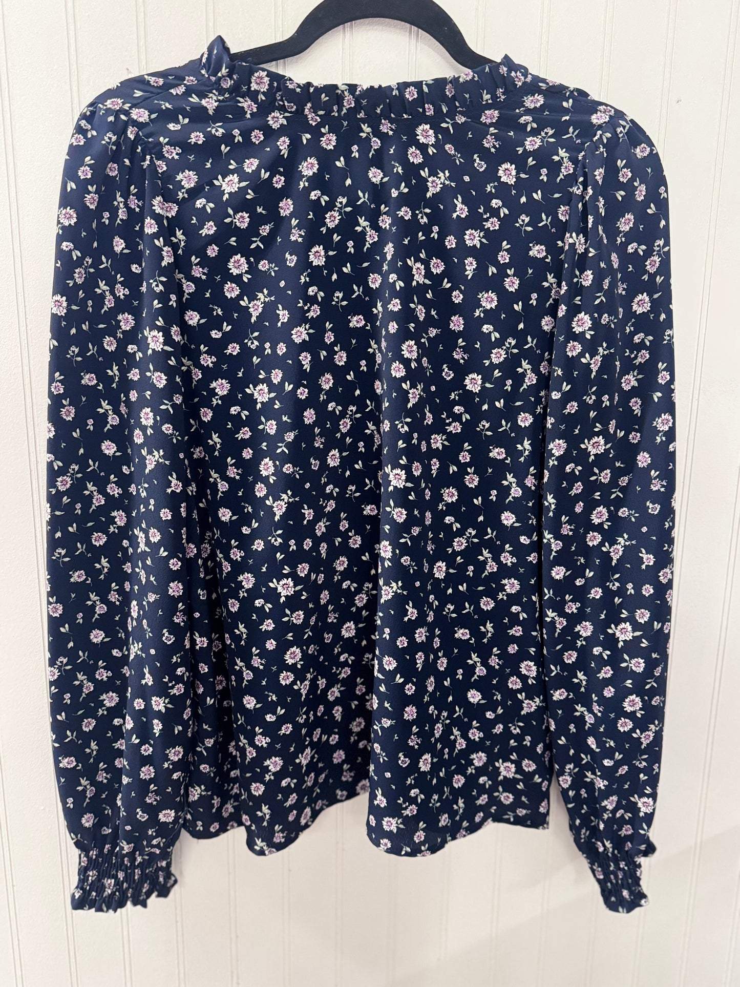 Navy Floral Long Sleeve Top