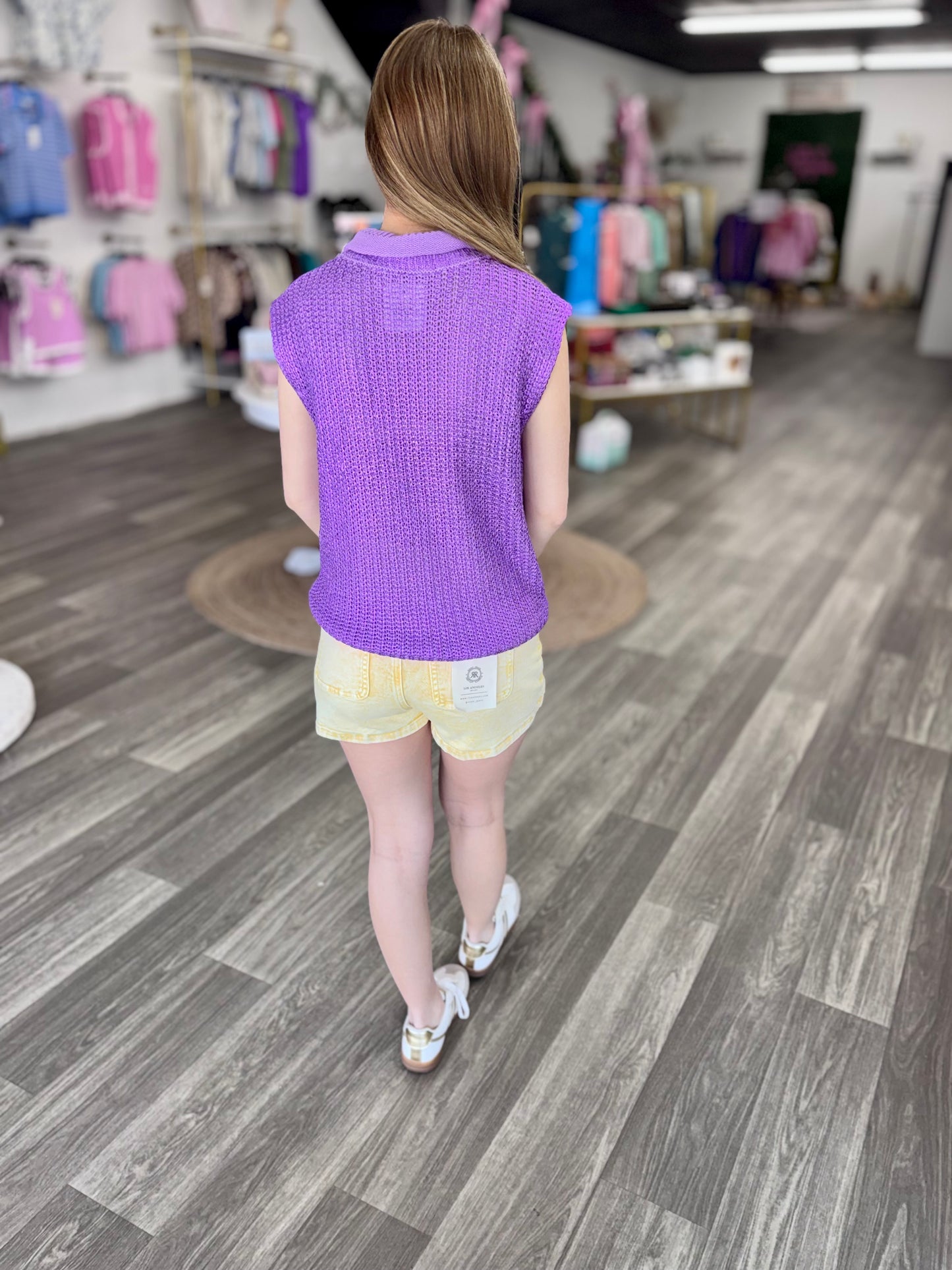 Yellow High Rise Denim Skort