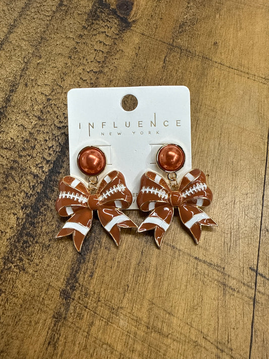 Football Bow Earrings