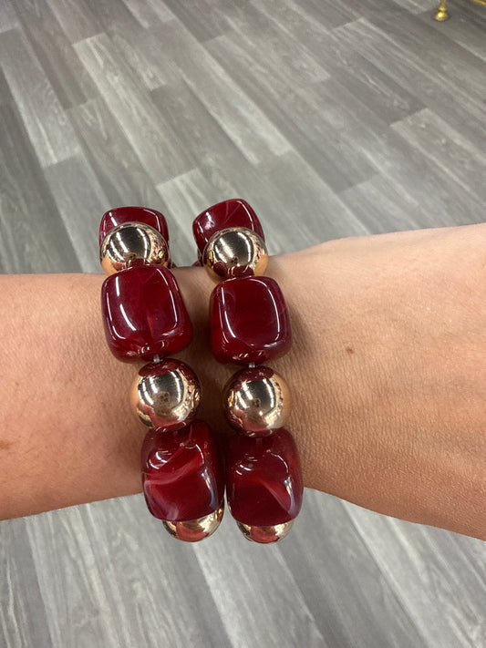 Red & Gold Resin Bracelet Set