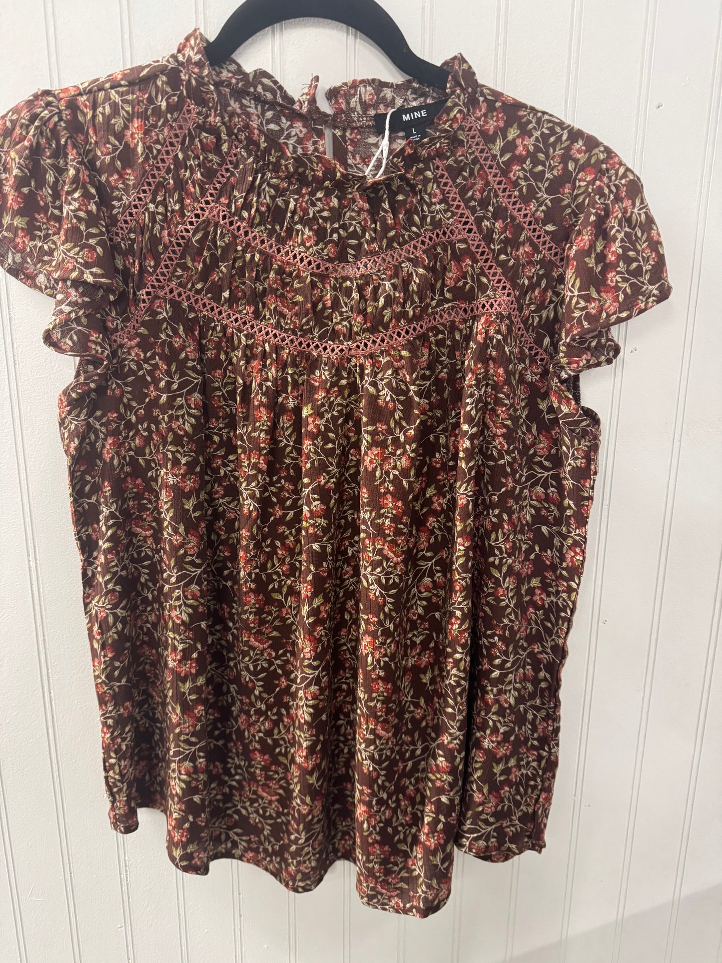Brown Floral Detail Top