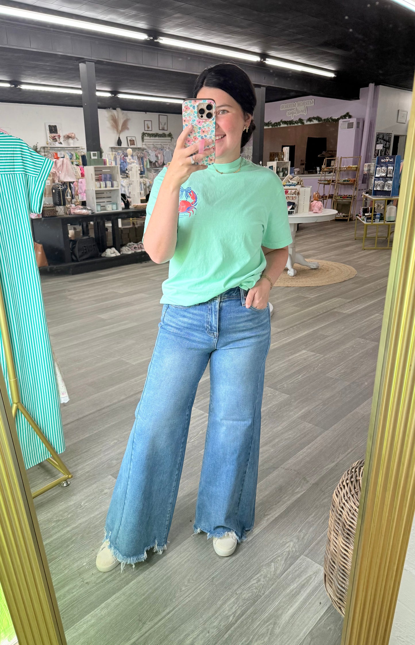 Becky High Rise Ankle Wide Jeans