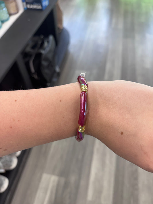 Tube Bamboo Metallic Bracelet