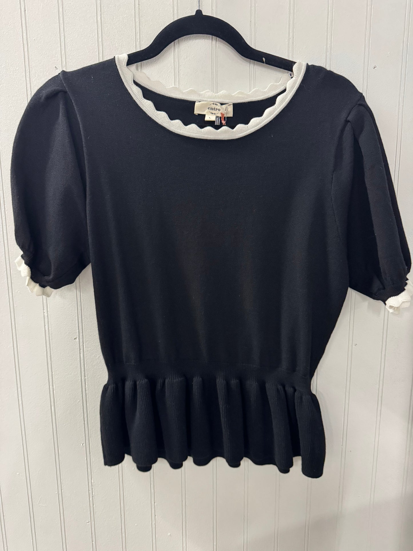 Black & White Peplum Top