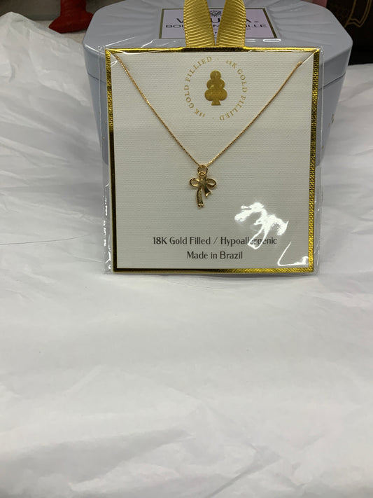 Gold Bow Necklace
