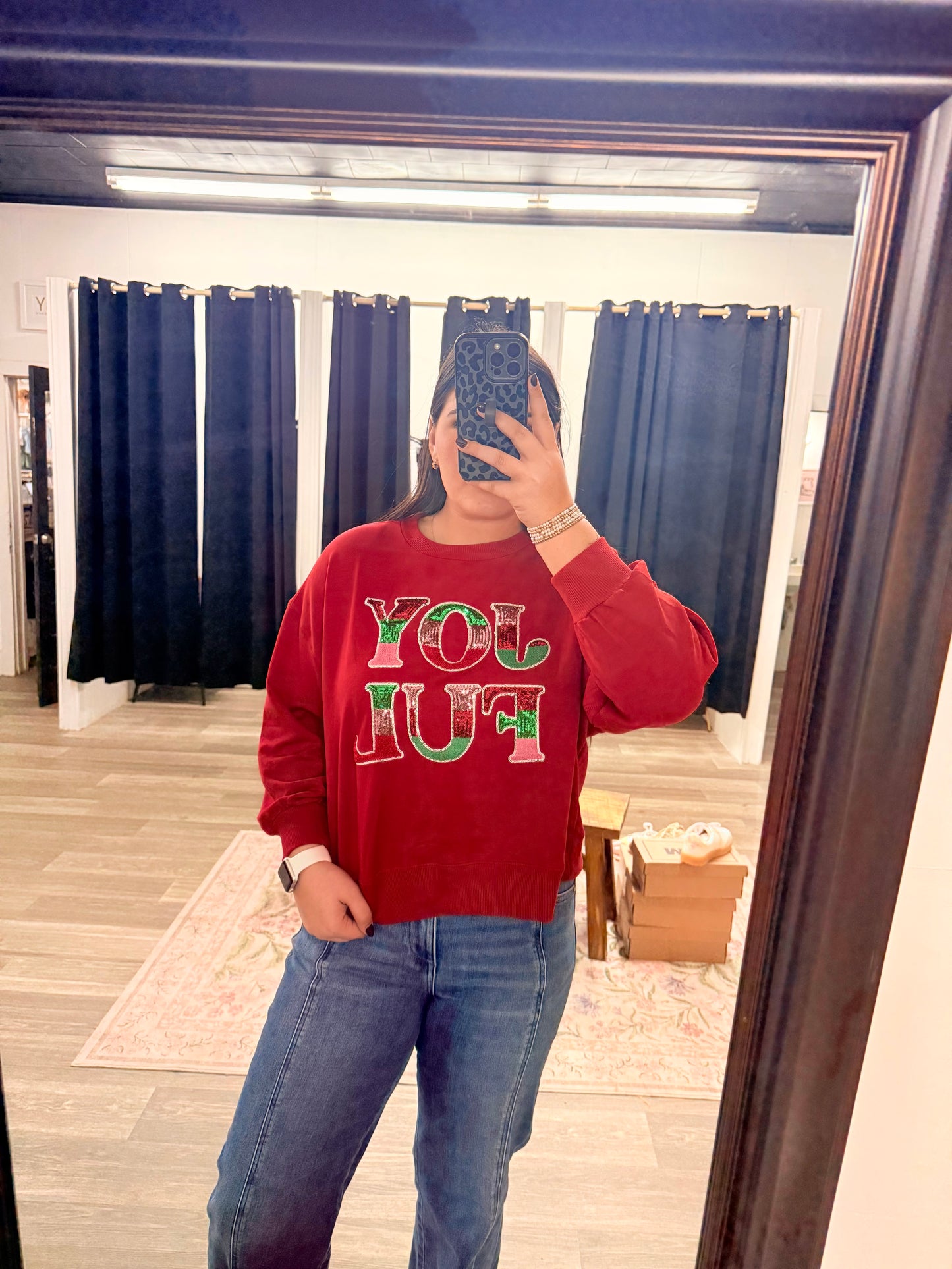 Joyful Sequin Sweatshirt