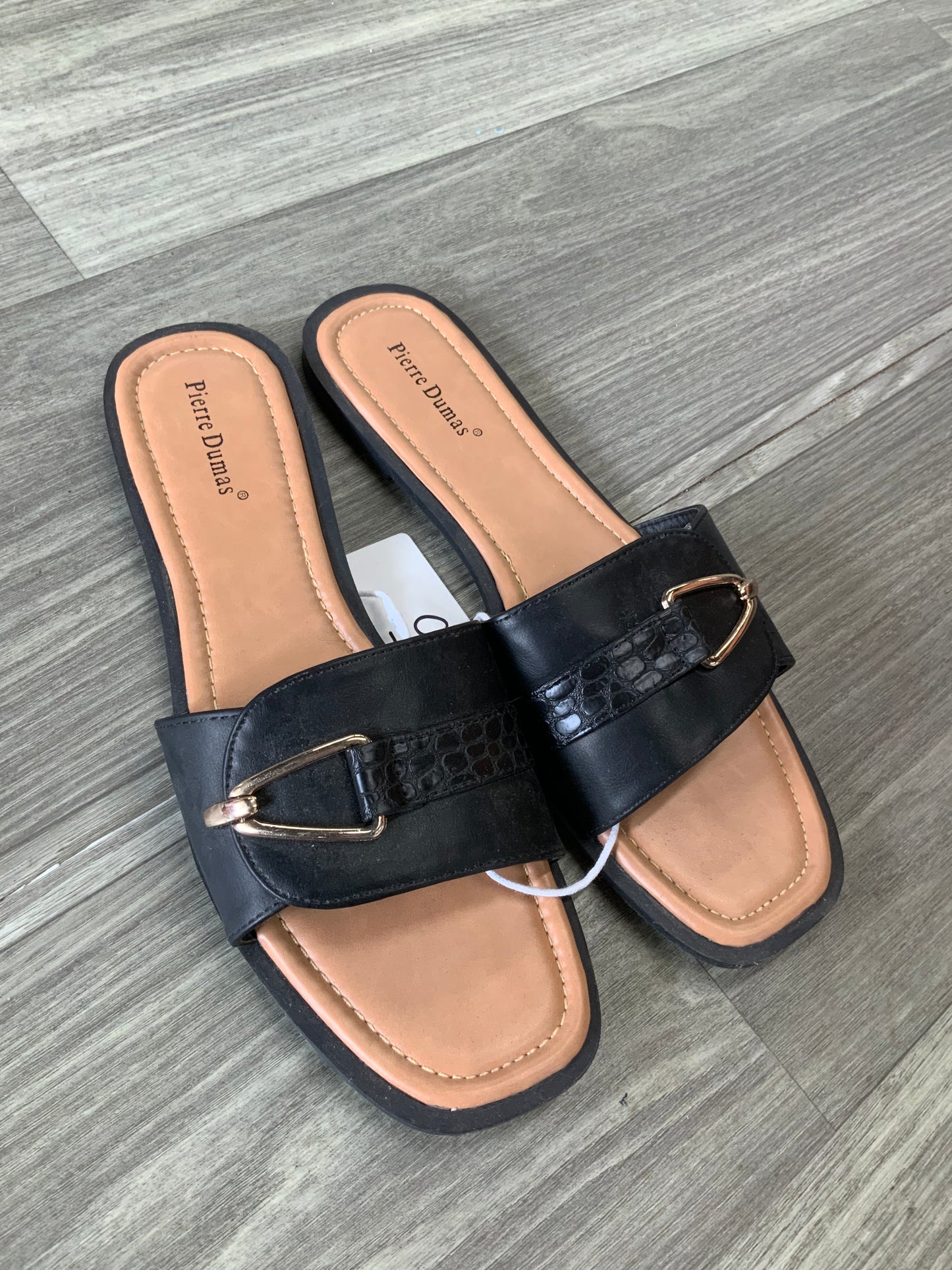 Black Gold Buckle Sandals