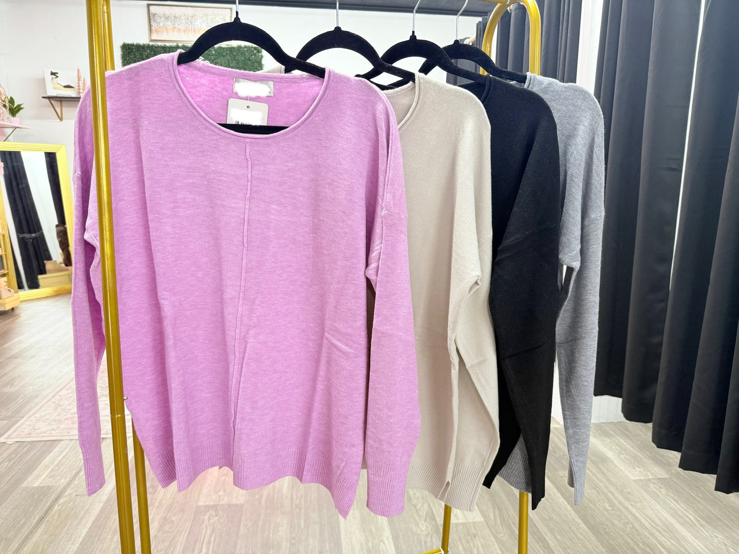 Light Weight Round Neck Sweater Top