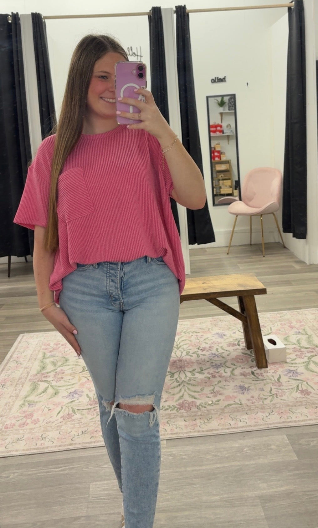 Ribbed Pocket Top