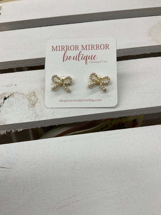 Pearl Bow Earrings