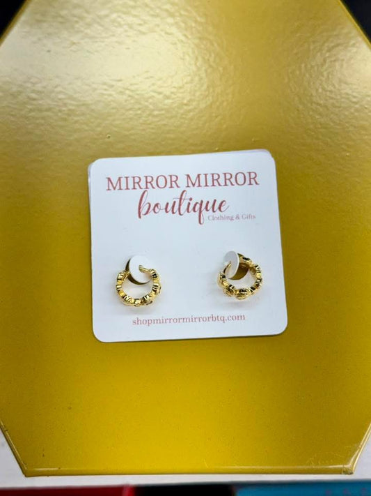 Circular Rhinestone Hoop Earrings