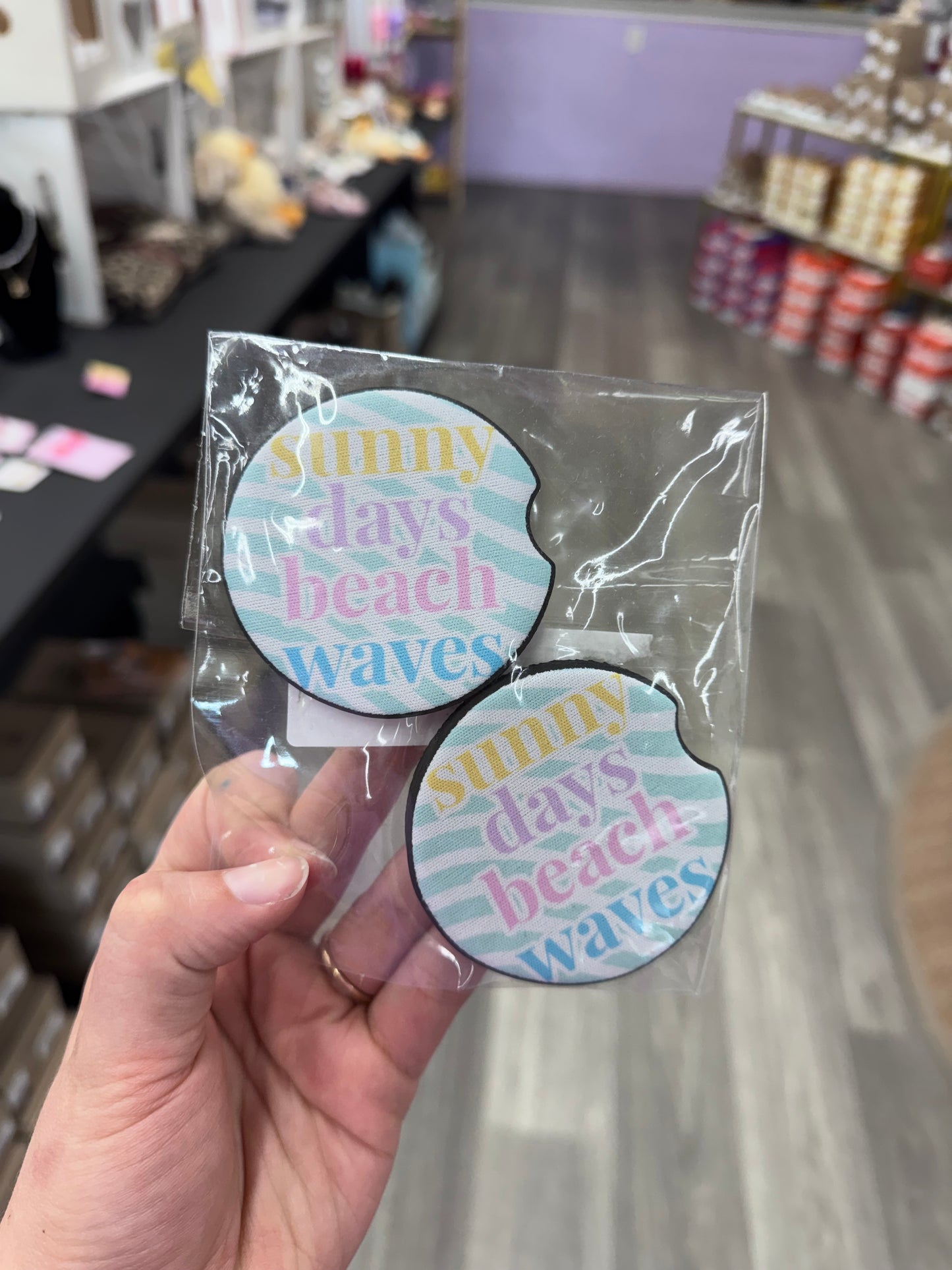 Sunny Days Beach Waves Car Coasters