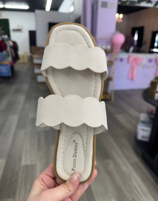 Nude Scalloped Sandals