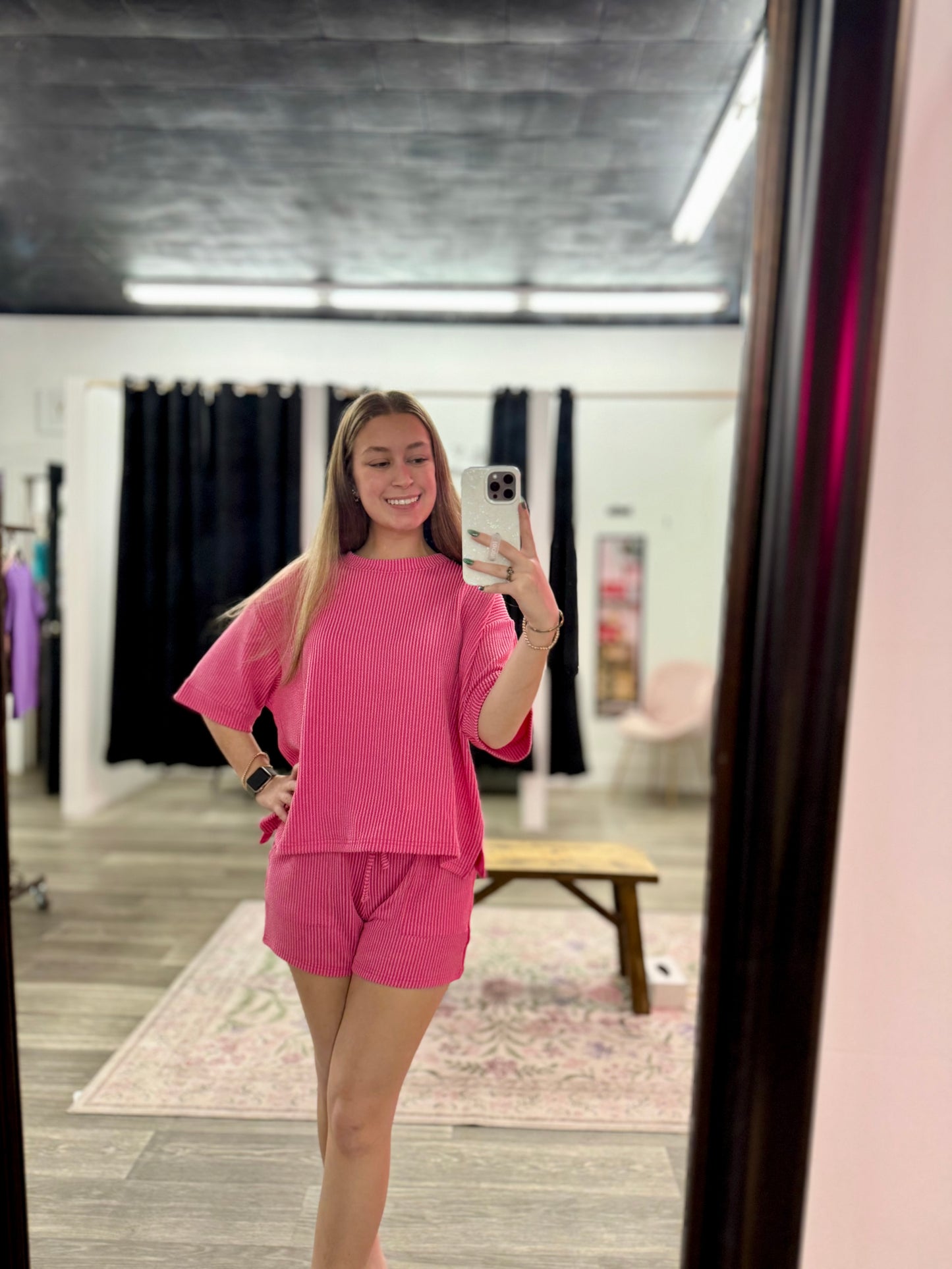 Ribbed Short Sleeve Set