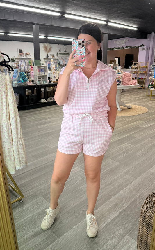 Pink Gingham Set