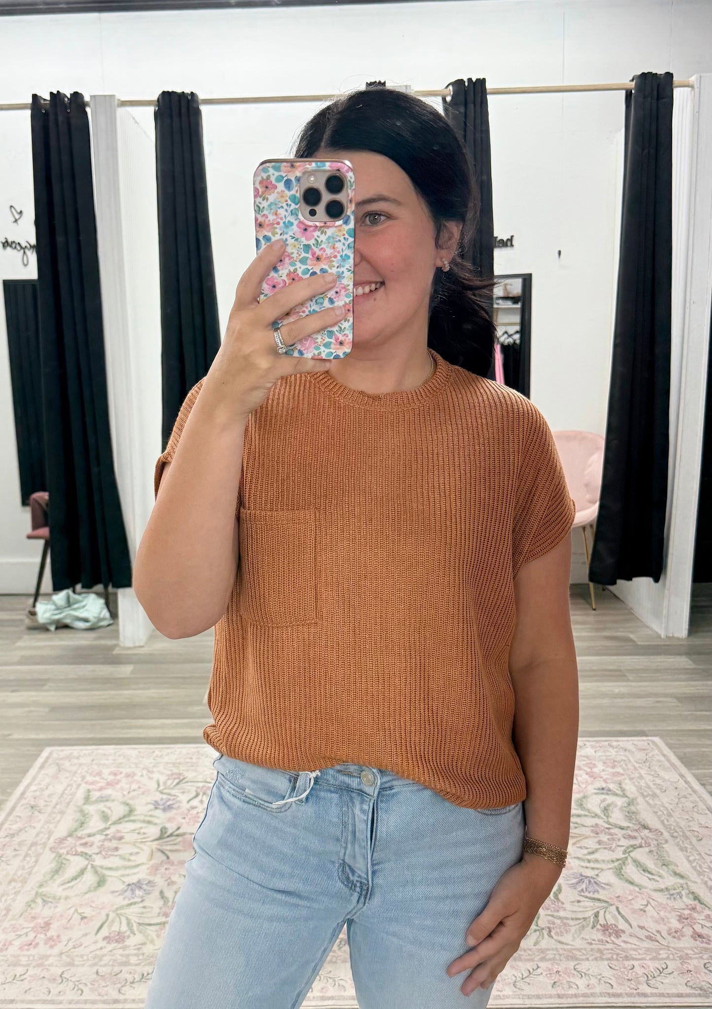 Hadlee Basic Ribbed Pocket Top