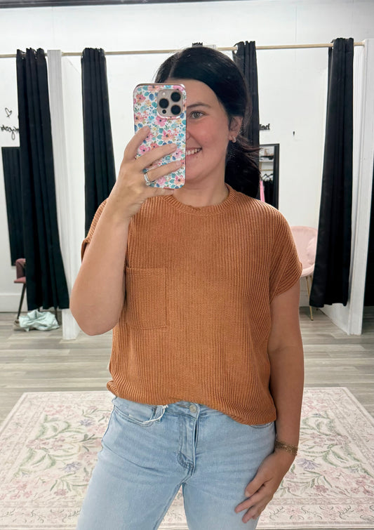 Hadlee Basic Ribbed Pocket Top