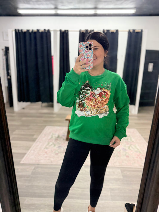 Santa's Sleigh Sequin Sweater