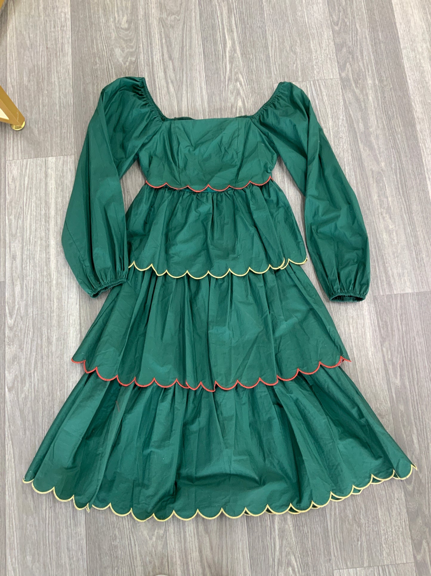Green Poplin Maxi Dress