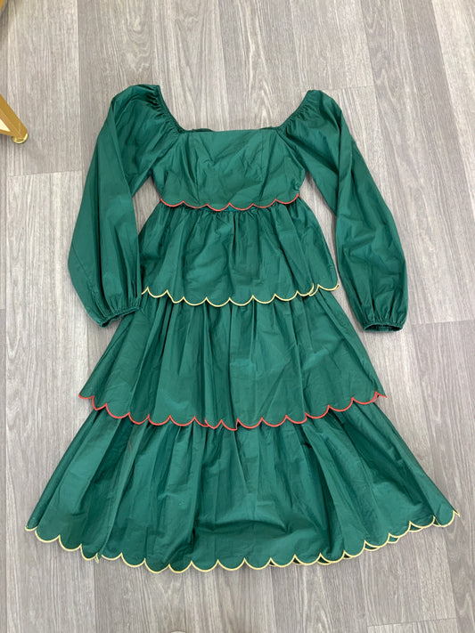 Green Poplin Maxi Dress