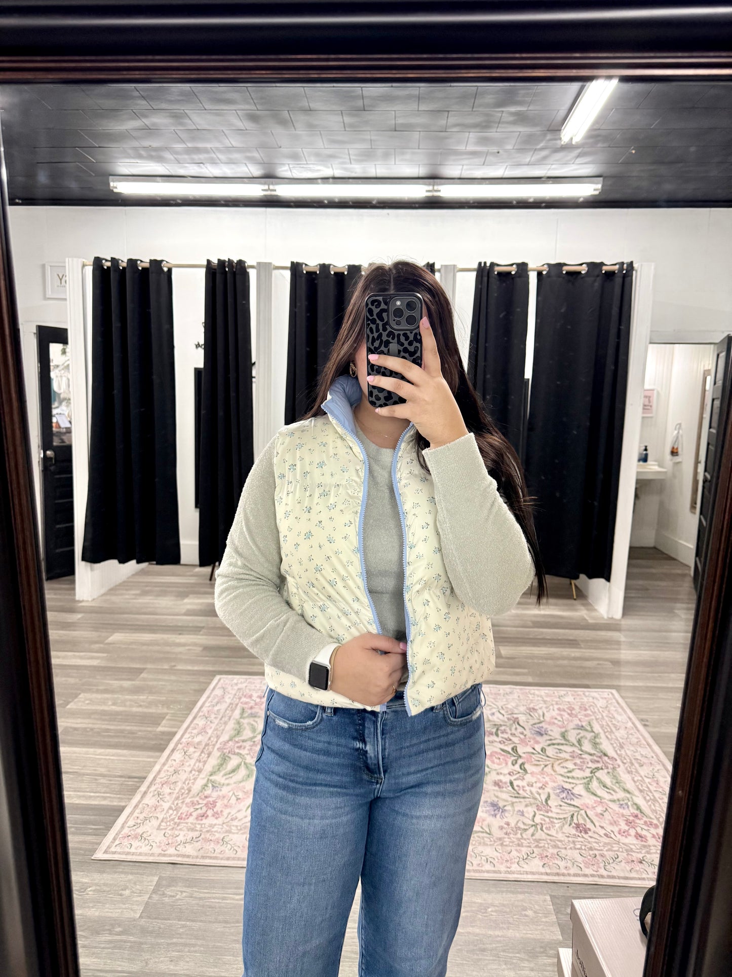 Baby Blue Floral Vest