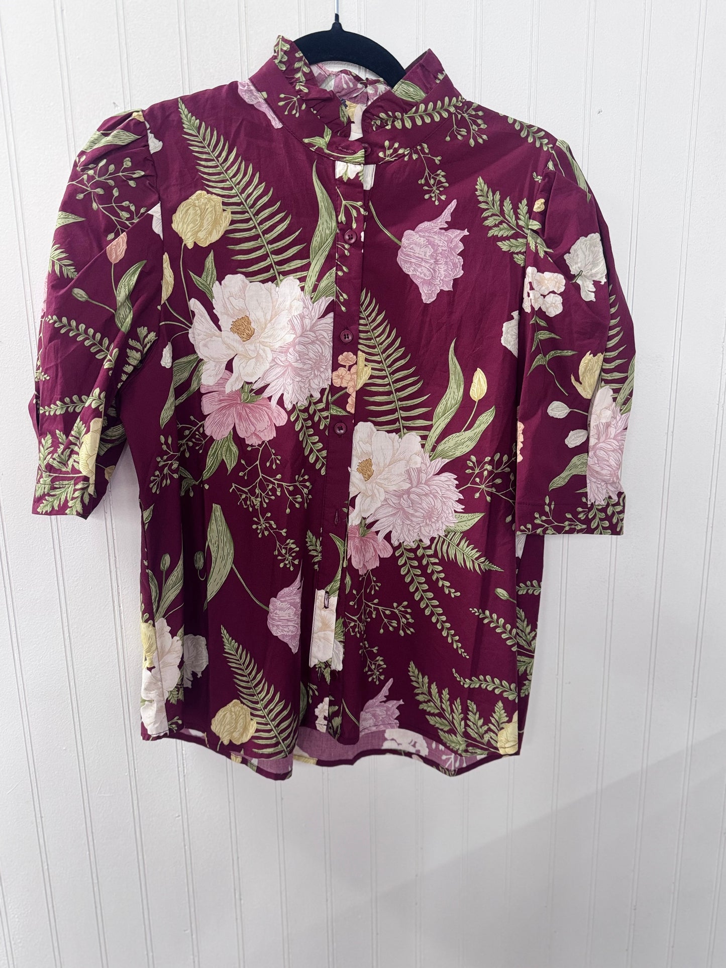 Merlot Floral Top