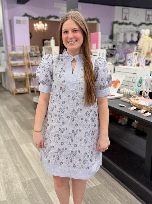 Floral Scalloped Detail Dress