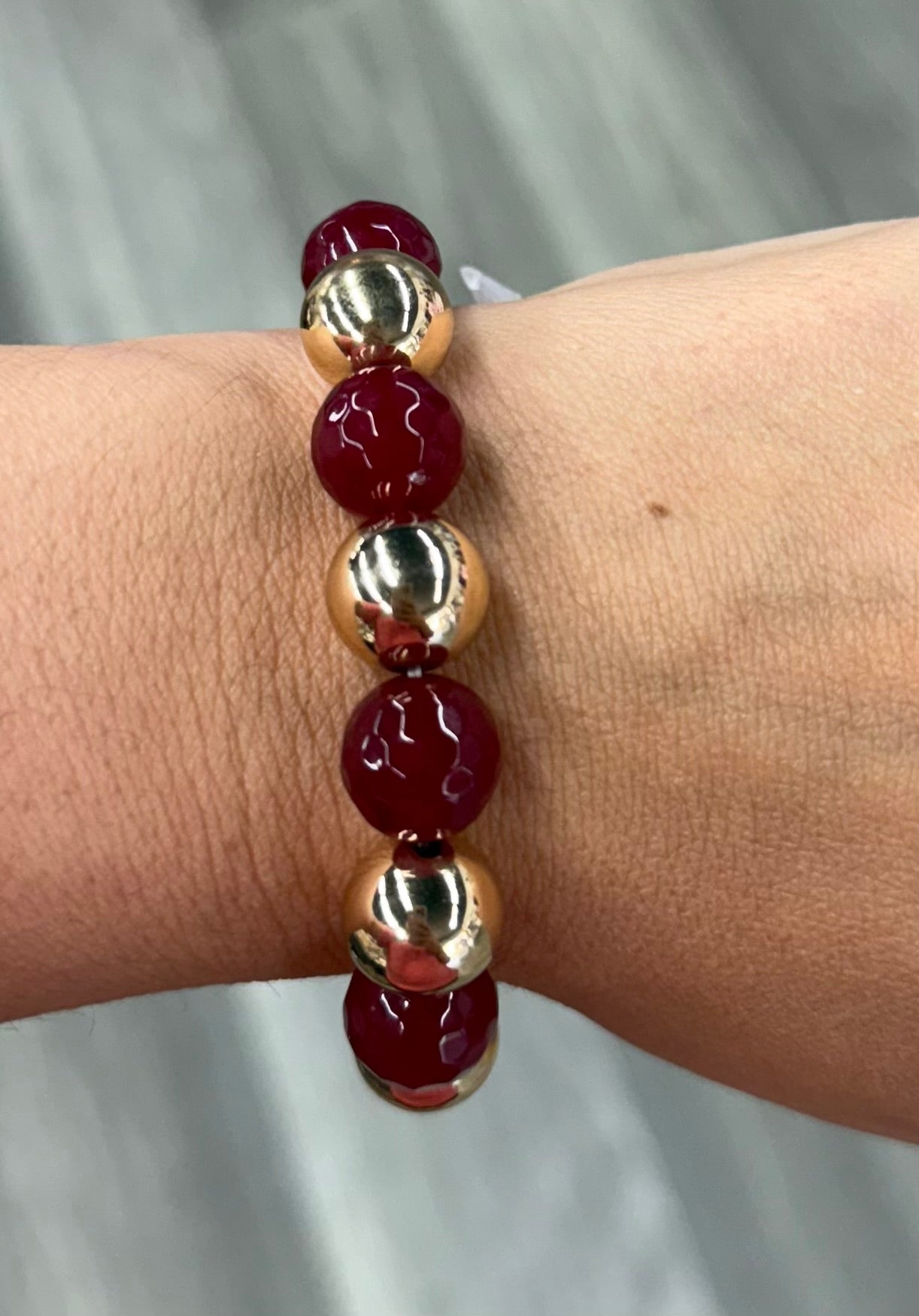Burgundy & Gold Bracelet