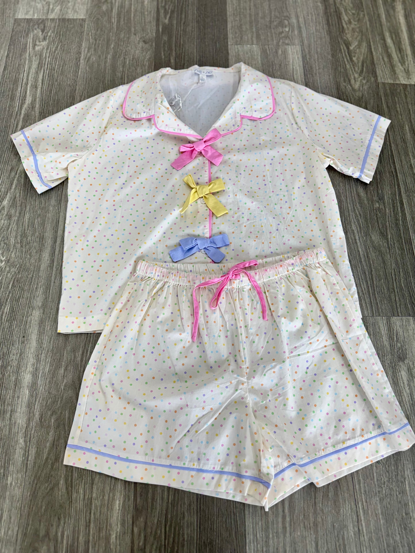 Colorful Bow PJ Set