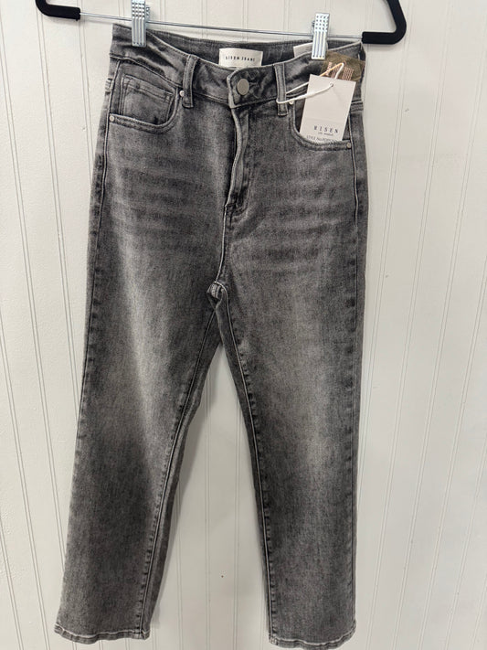 Grey High Rise Crop Jeans
