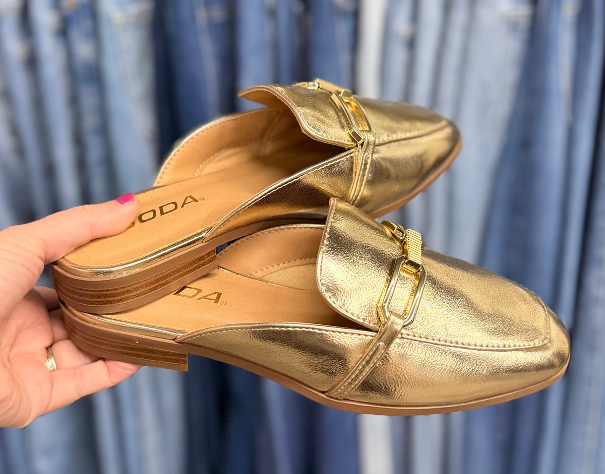 Gold Eleanor Mules