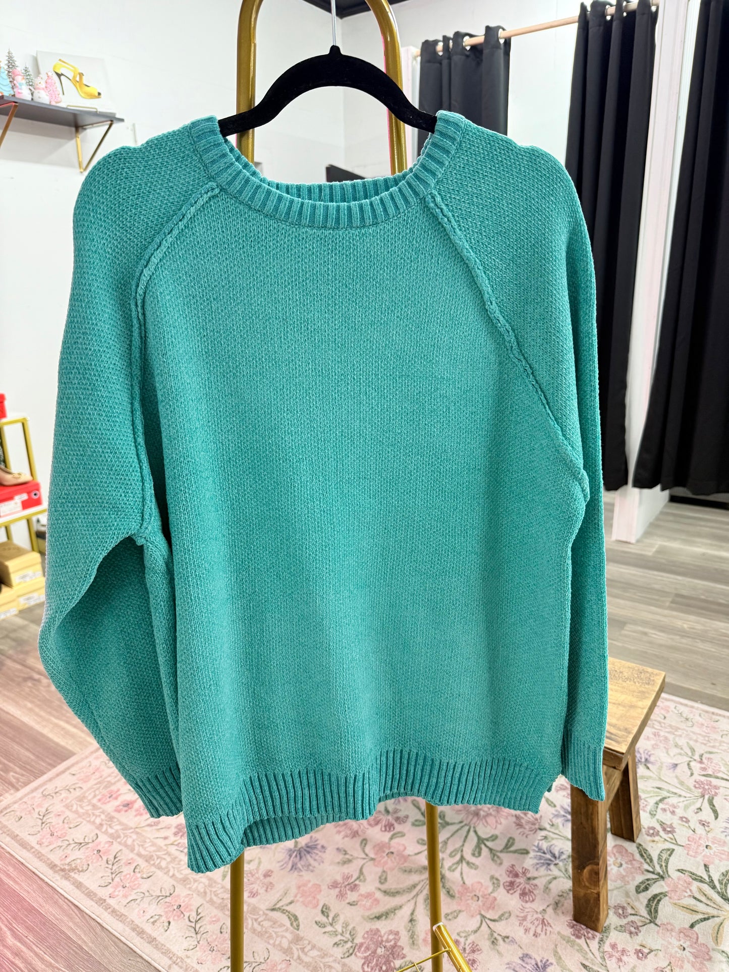 Chenille Raglan Sweater Top