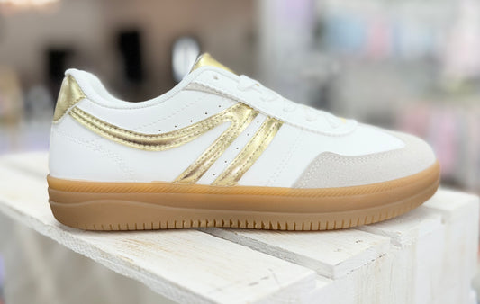 Gold Retro Stripe Sneakers