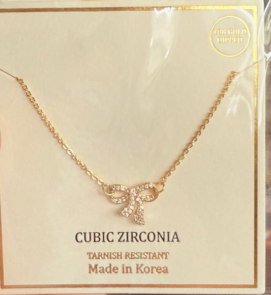 Diamond Bow Necklace