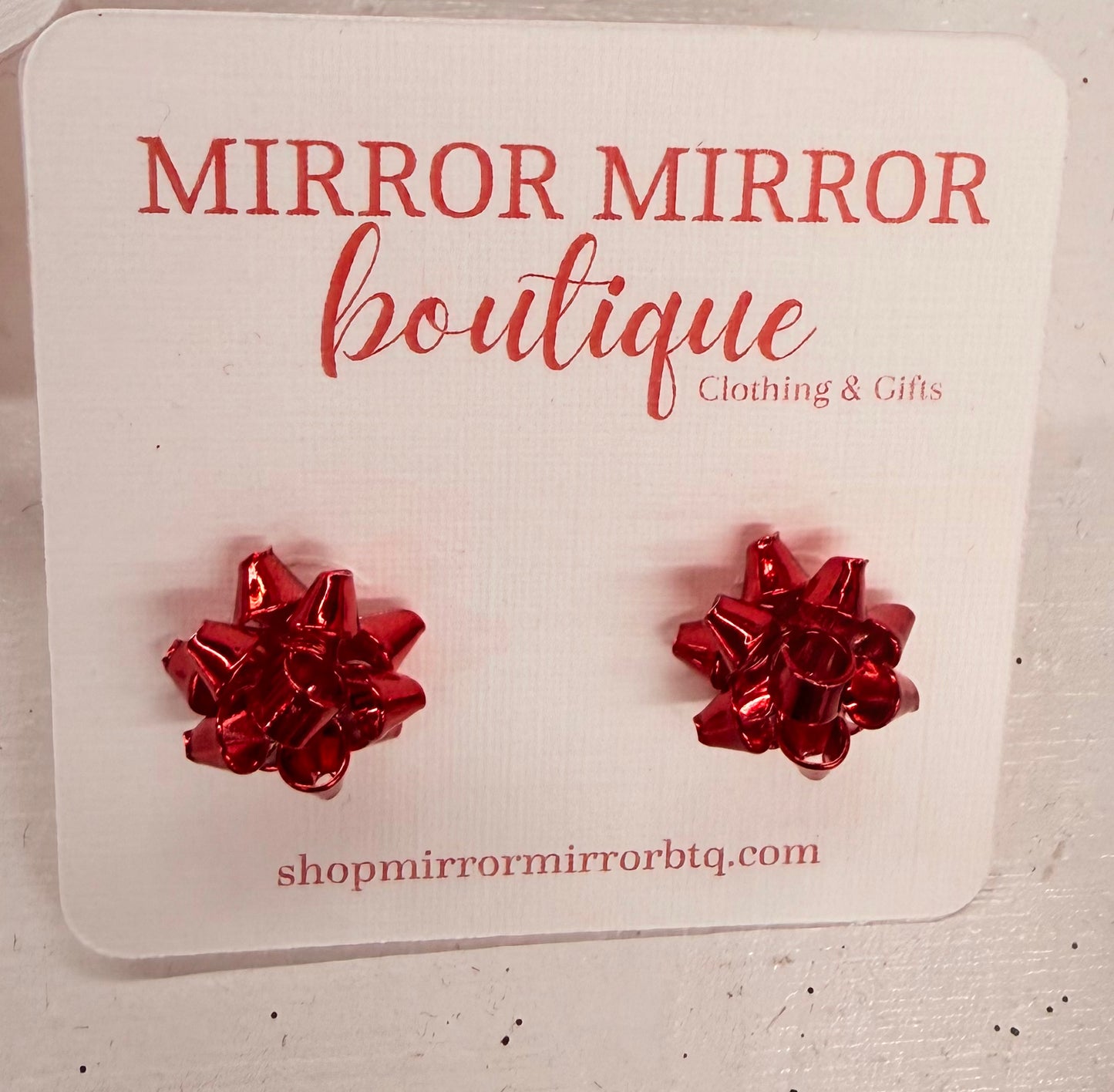 Red Bow Earrings