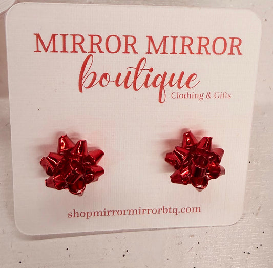 Red Bow Earrings