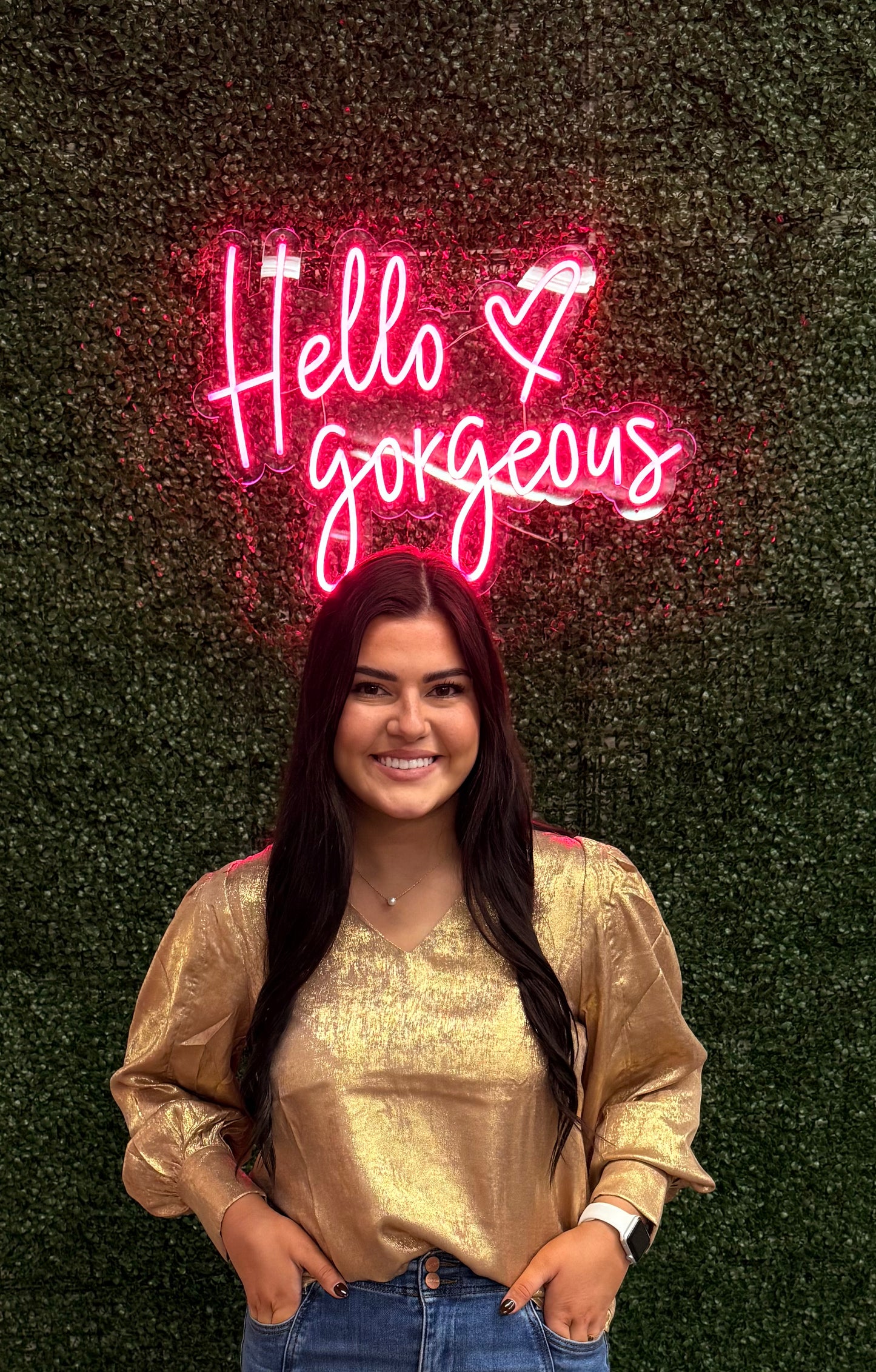 Metallic Gold Long Sleeve Top