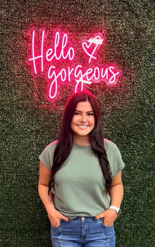 Army Green Cloudy Knit Top