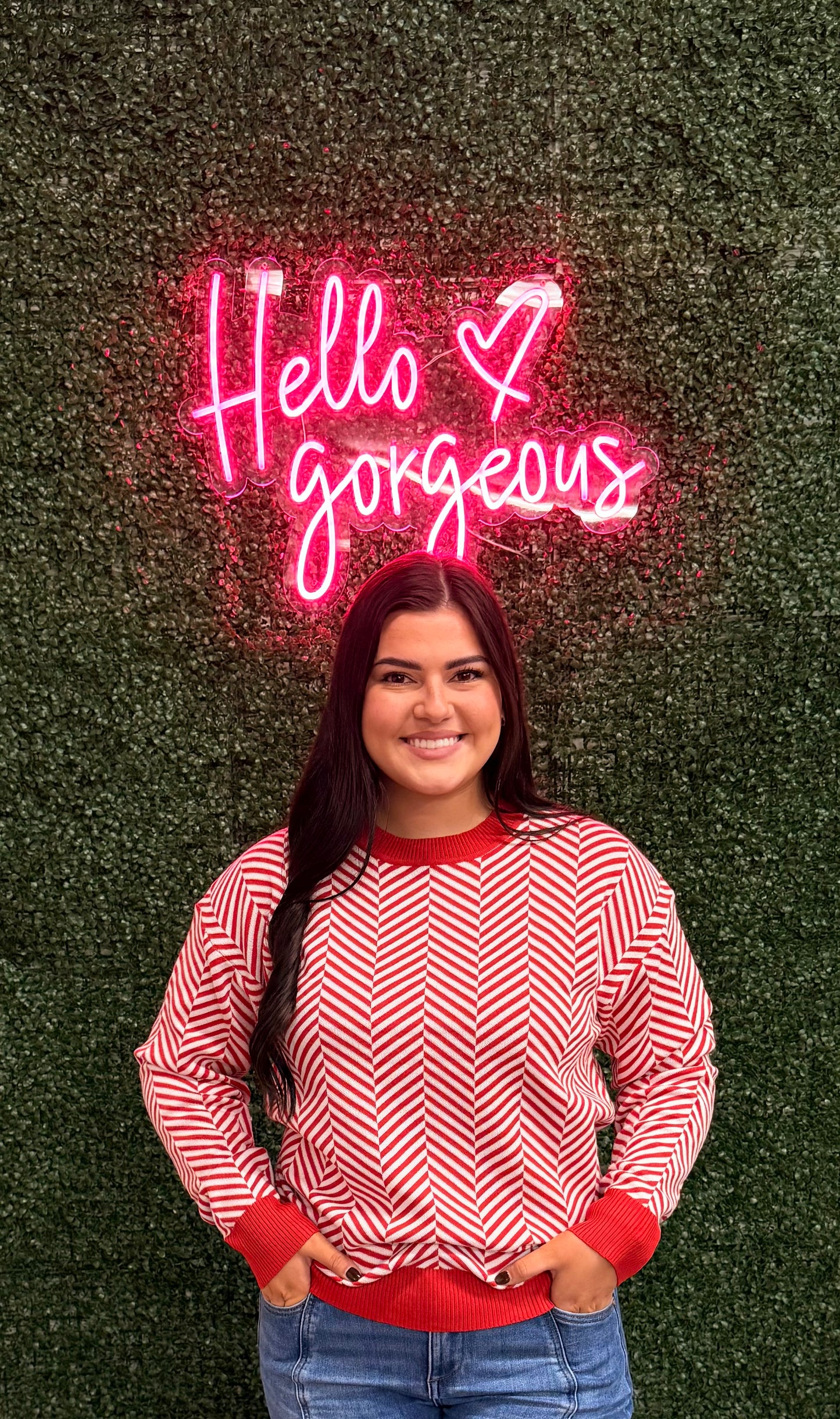 Red & White Striped Sweater