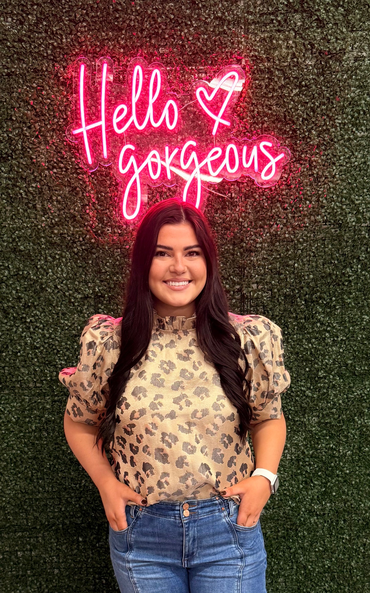 Gold Leopard Detail Top