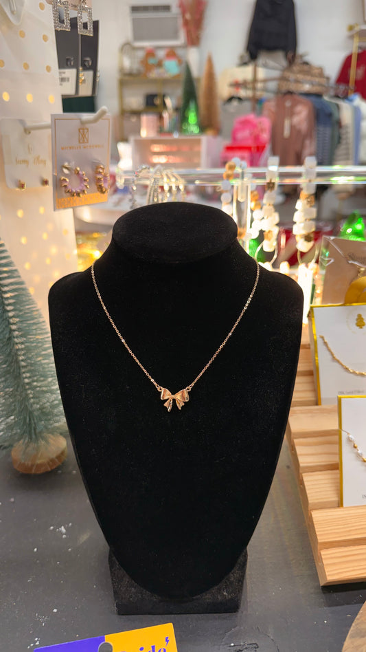 Mini Bow Ribbon Necklace
